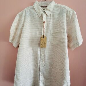 Weatherproof Cream Casual Button Down Shirt size Medium